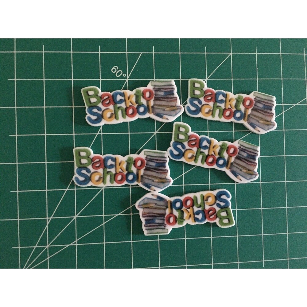 25 pcs Back to School Flat Back Resin Cabochon DIY Crafts Bows Phone Scrapbook 3